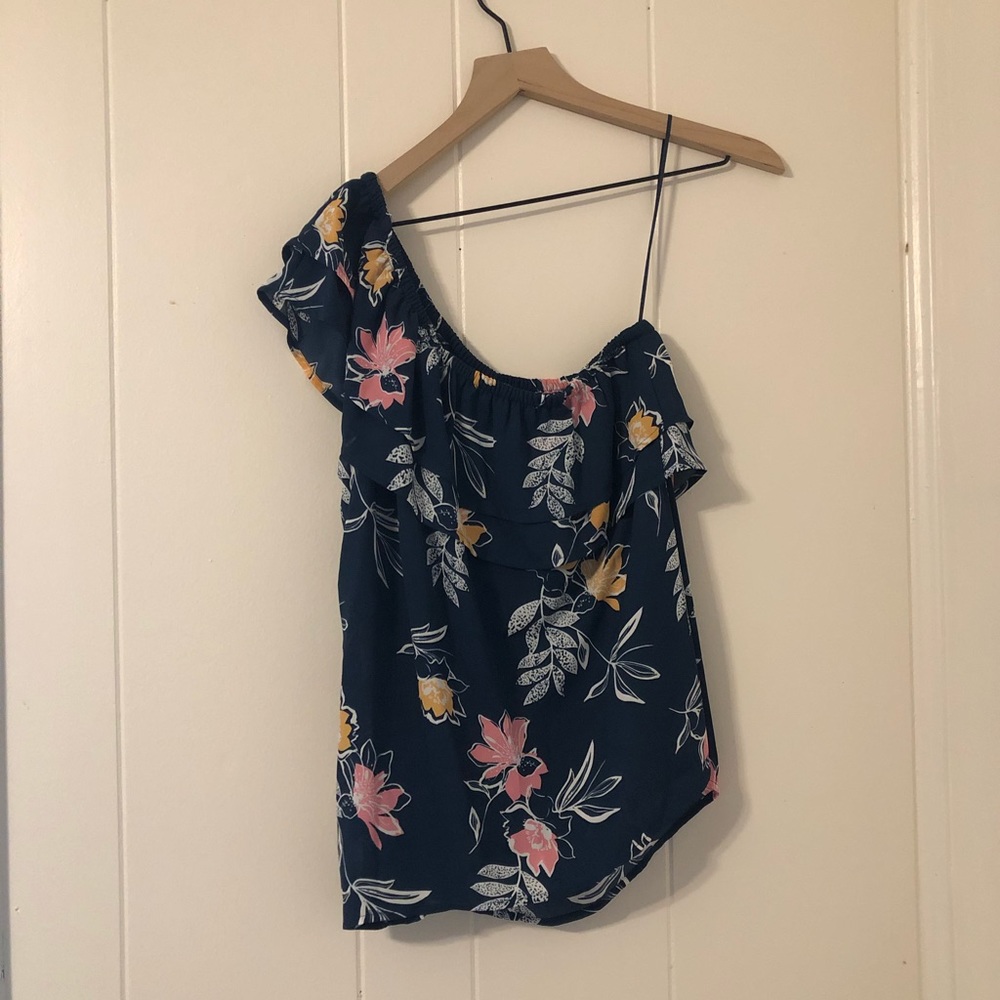 One Shoulder Ruffle Tops Sweater